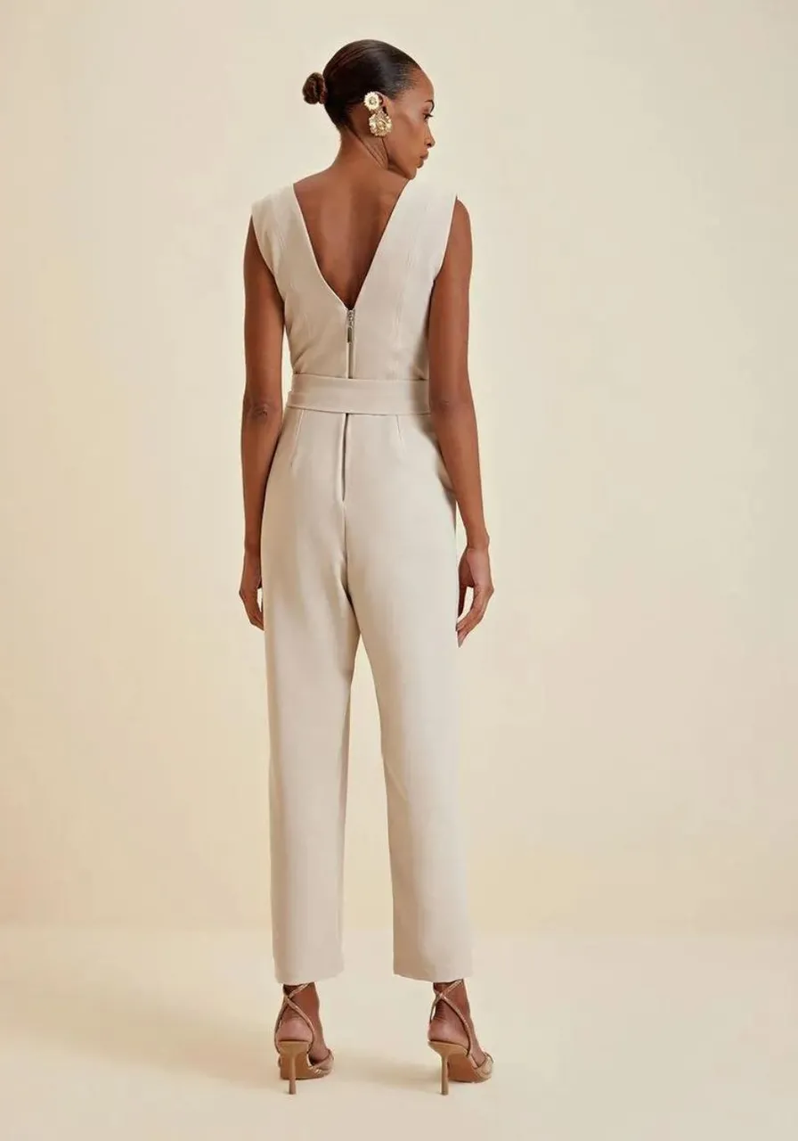 Macacão Morena Rosa Reto Com Faixa