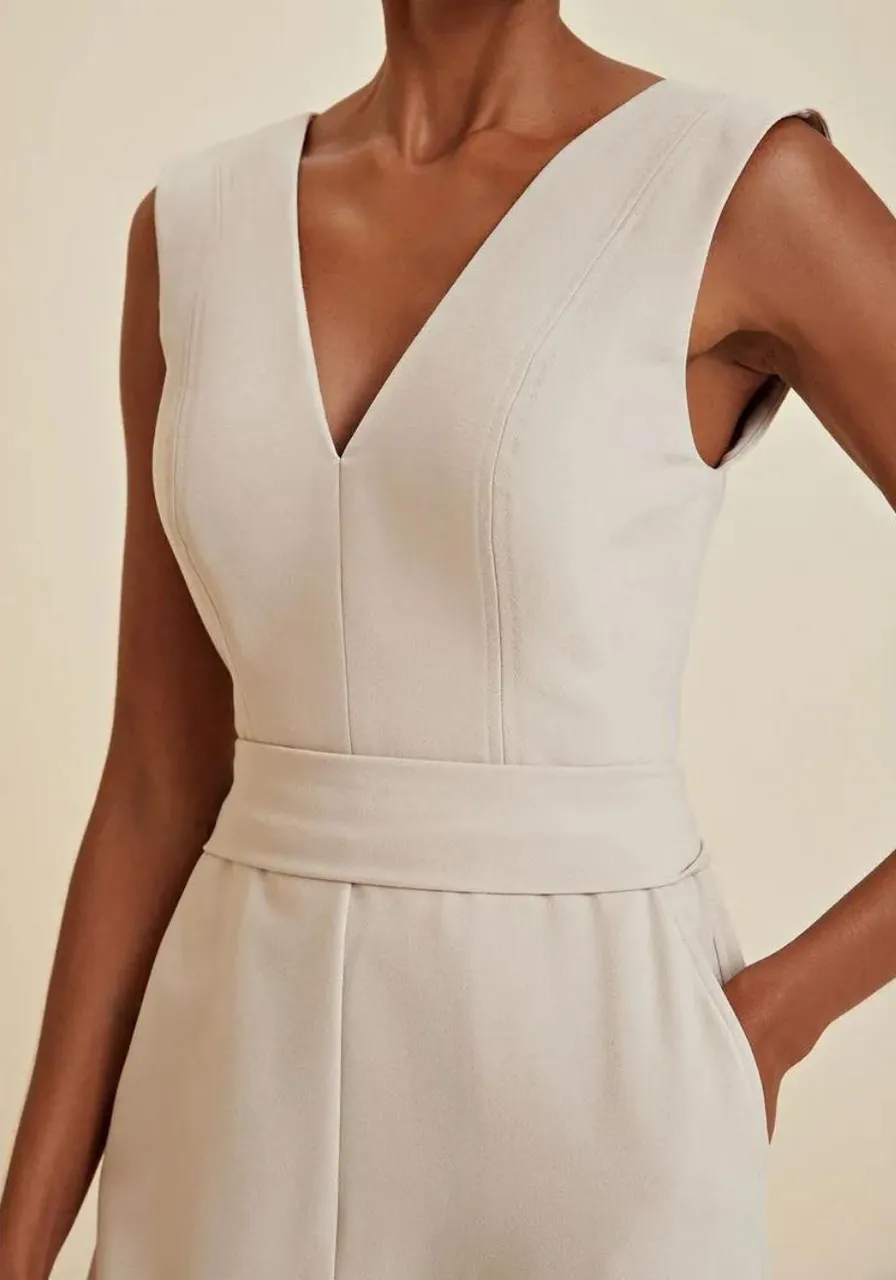 Macacão Morena Rosa Reto Com Faixa