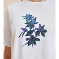 T-shirt Morena Rosa Estampa Paetê - imagem 1