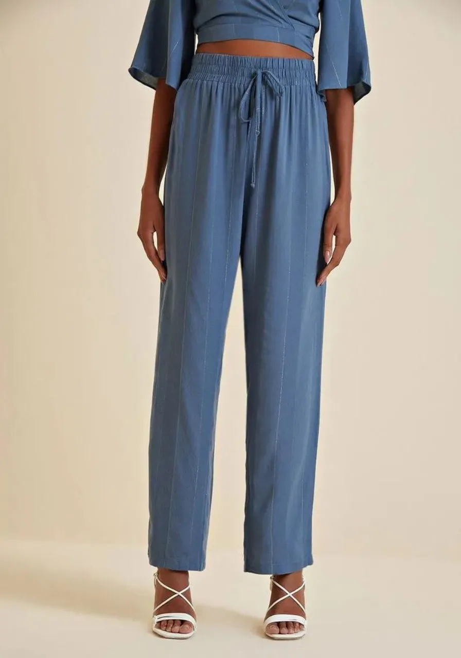 Calça Morena Rosa Reta Com Amarração