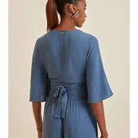 Blusa Decote V Amarração Transpassada - imagem 3