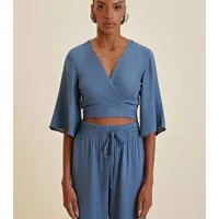 Blusa Decote V Amarração Transpassada - imagem 1