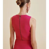 Blusa Morena Rosa Sem Mangas Com Zíper - imagem 2