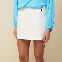 Saia Morena Rosa Mini Alfaiataria Com Zíper - imagem 2