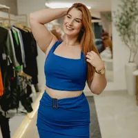 Top Morena Rosa Reto Sem Manga Detalhe Alça Azul - imagem 3