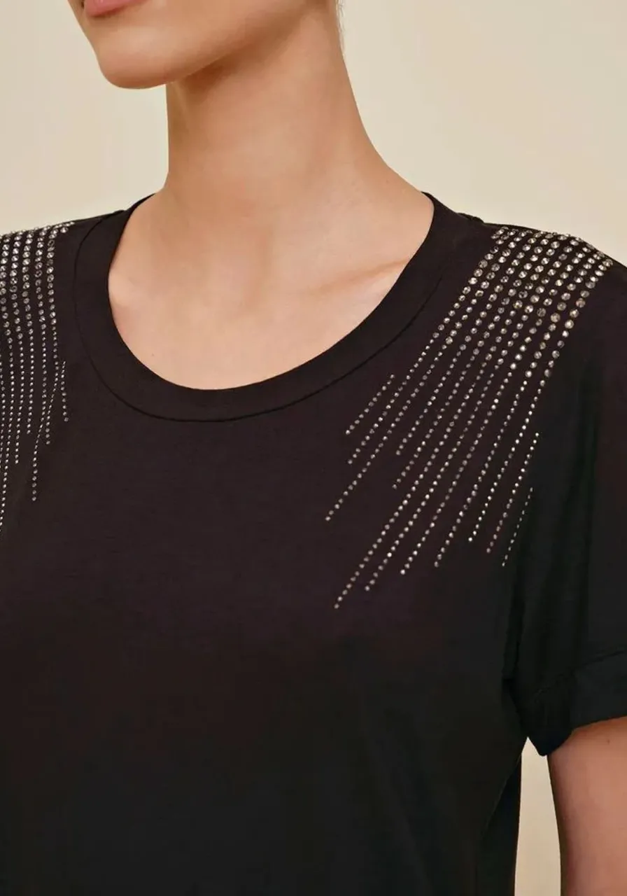 Blusa Morena Rosa Detalhe Aplicações