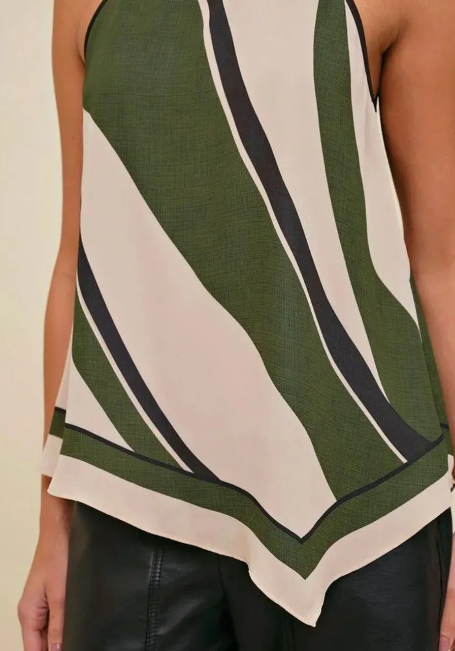 Blusa Regata Estampada Verde
