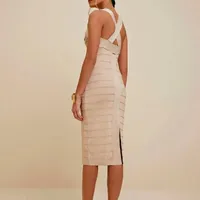 Vestido Midi Tricot Bege - imagem 3