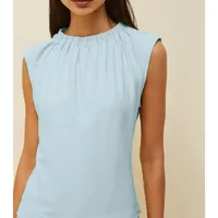 Blusa Regata Decote Redondo Franzido  - imagem 1