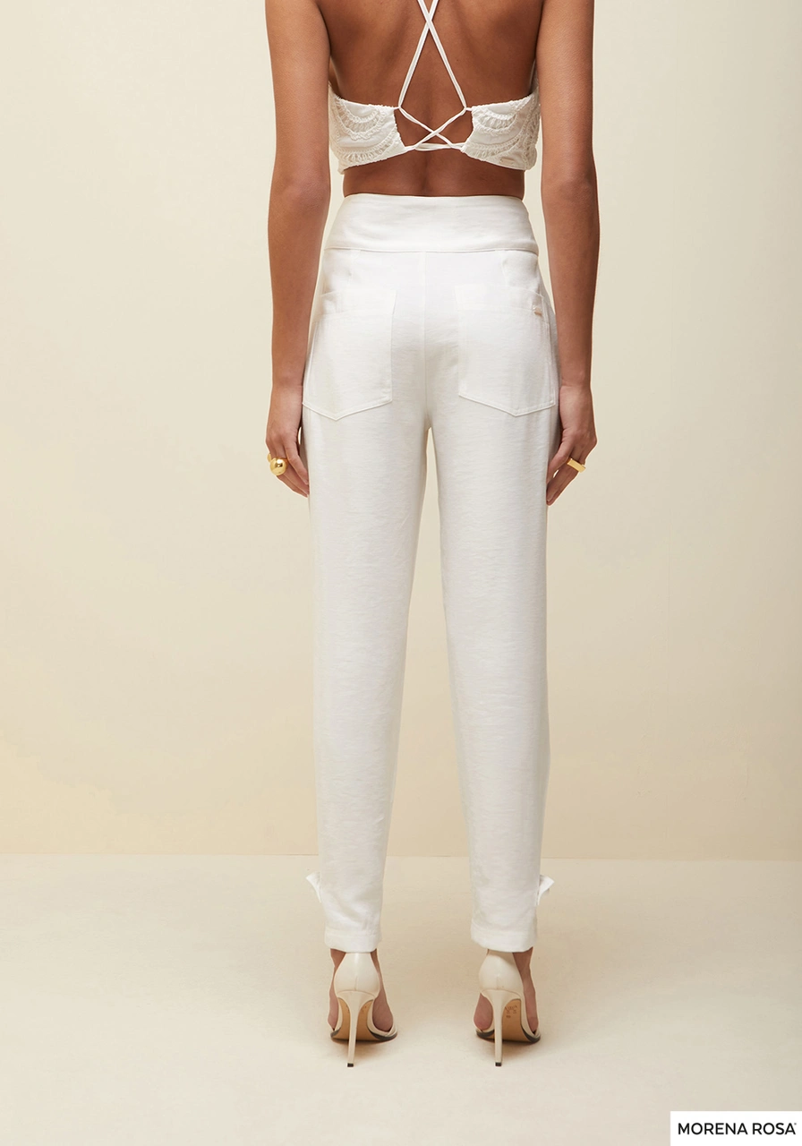 Calça Alfaiataria Reta Off White