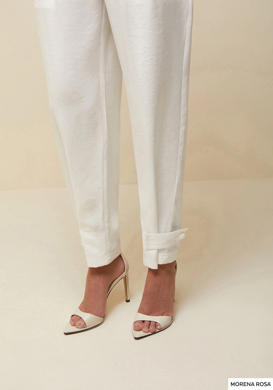 Calça Alfaiataria Reta Off White