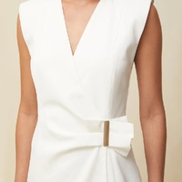 Vestido Morena Rosa Curto Decote V Off White - imagem 2