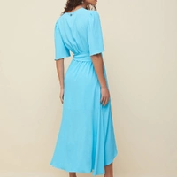 Vestido Morena Rosa Midi Barra Assimétrica  - imagem 1