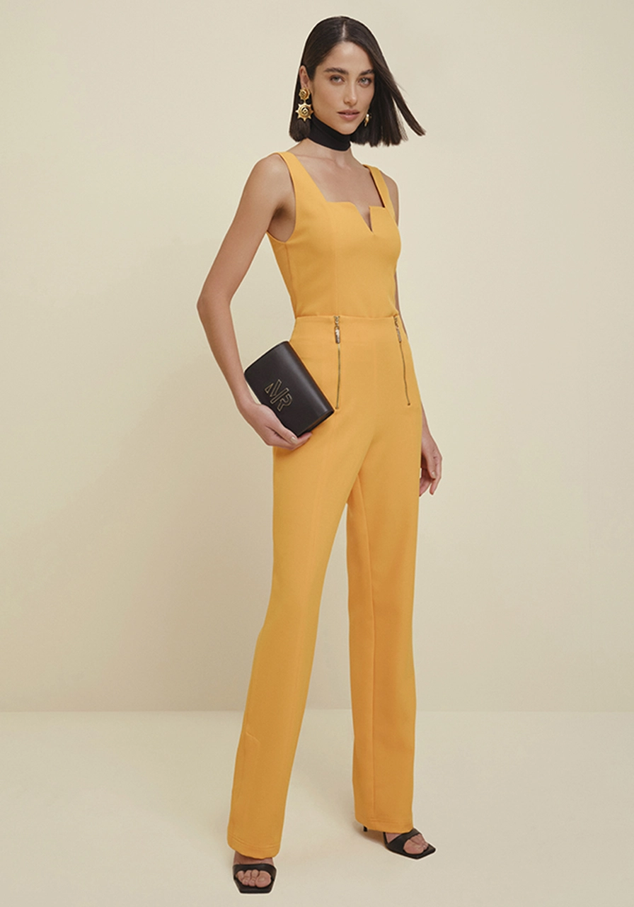 Blusa Morena Rosa Decote V Laranja 