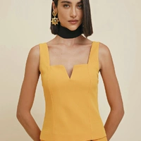 Blusa Morena Rosa Decote V Laranja  - imagem 1