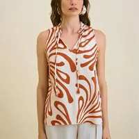 Regata Solta Decote V Careca Alongada Morena Rosa  - imagem 1