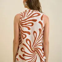 Regata Solta Decote V Careca Alongada Morena Rosa  - imagem 2