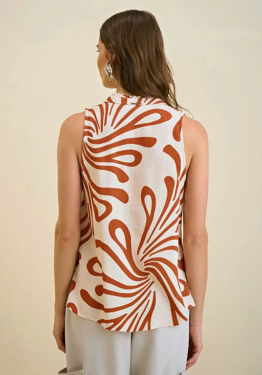 Regata Solta Decote V Careca Alongada Morena Rosa 