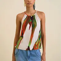 Blusa Decote Redondo Alça com Placa Morena Rosa  - imagem 1