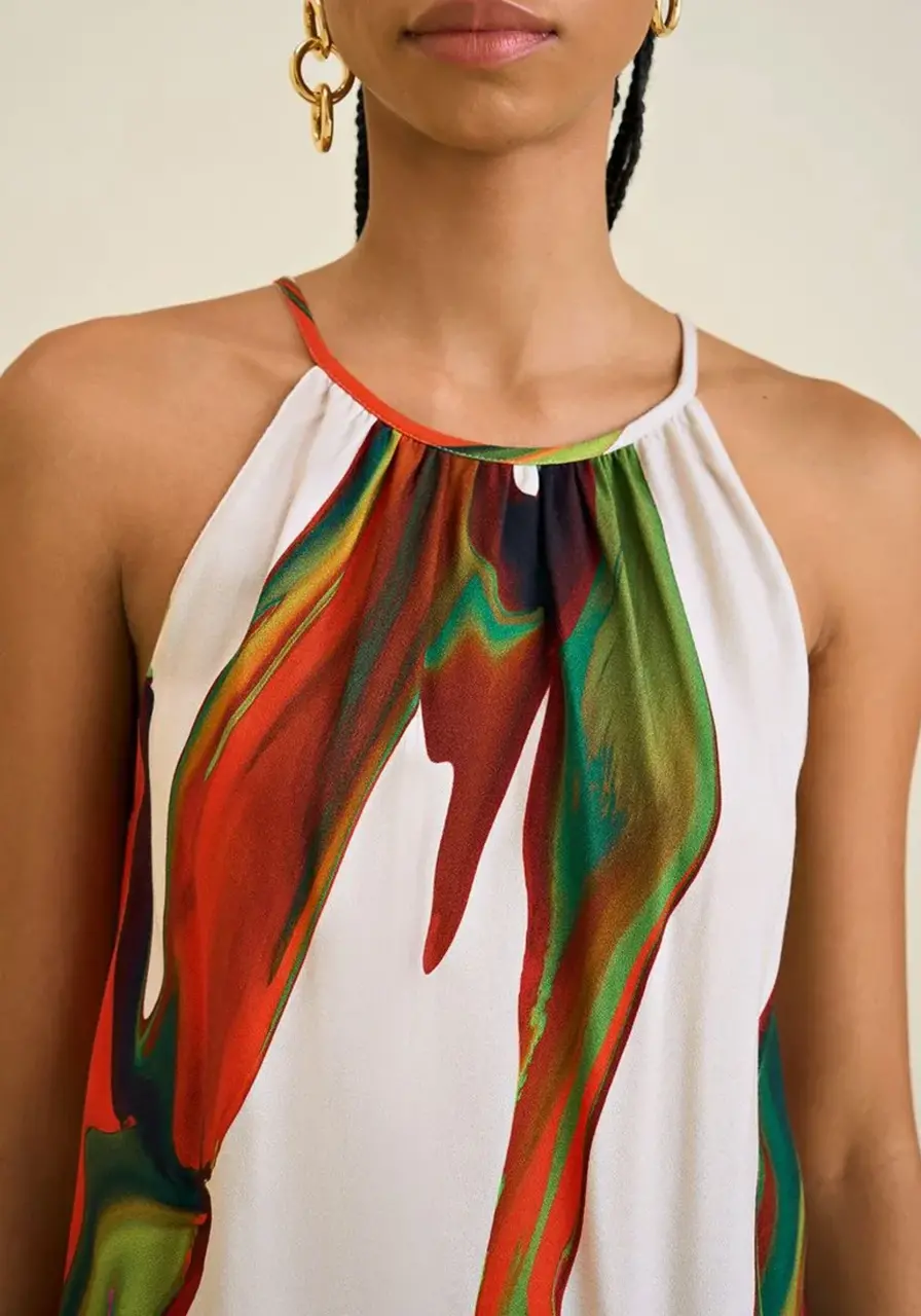 Blusa Decote Redondo Alça com Placa Morena Rosa 