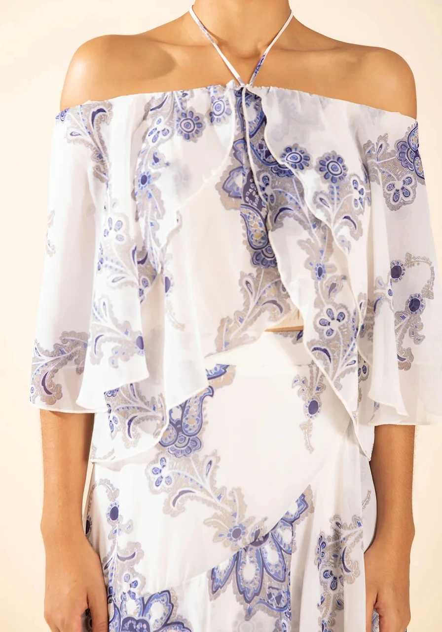 Blusa Solta Ombro A Ombro Manga Longa Morena Rosa Ref 14994