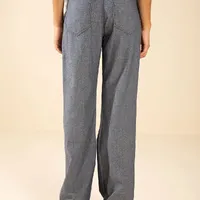 Calça Flare Alta Azul Com Lenço Morena Rosa Ref 15069 - imagem 1