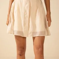 Shorts Morena Rosa Saia Amplo Alta Bege Ref 15519 - imagem 2