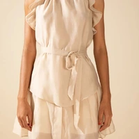 Regata Morena Rosa Solta Decote Costas Padrão Bege Ref 15520 - imagem 3