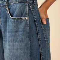 Calça Pantalona Alta Azul Morena Rosa Ref 15744 - imagem 2