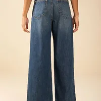 Calça Pantalona Alta Azul Morena Rosa Ref 15744 - imagem 1