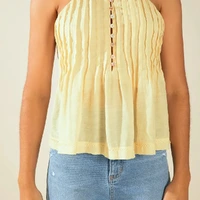 Regata Ajustada Decote V Padrão Amarelo Ref 15720 - imagem 3