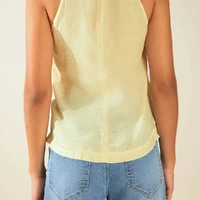 Regata Ajustada Decote V Padrão Amarelo Ref 15720 - imagem 1