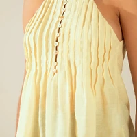 Regata Ajustada Decote V Padrão Amarelo Ref 15720 - imagem 2