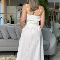 Saia Evase Alta Longa Off White Morena Rosa Ref 15511 - imagem 1