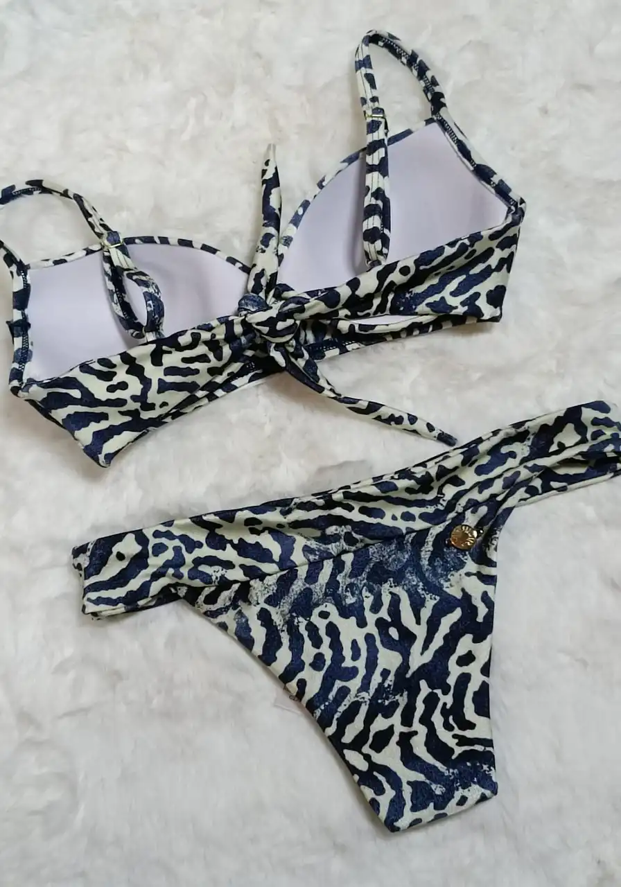 Biquini Meia Taça Detalhe Pregas Morena Rosa Ref 8468