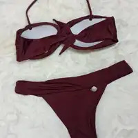 Biquini Tomara Que Caia Com Torção Morena Rosa Ref 11145 - imagem 1