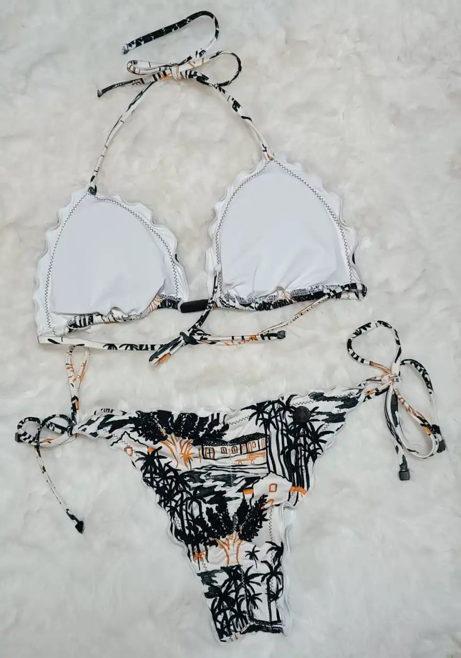 Biquini Cortininha Ripple Com Detalhe Transpassado Morena Rosa Ref 7772