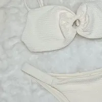 Biquini Cortinão Detalhe Elástico Off White Morena Rosa Ref 10487 - imagem 2