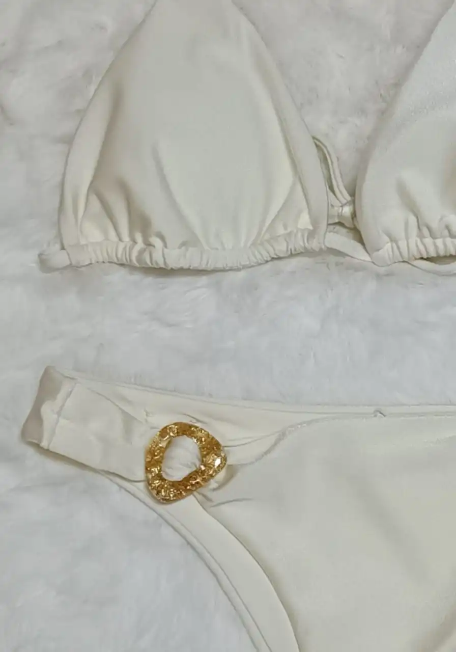 Biquini Cortininha Alongado Detalhe Orgânico Morena Rosa Ref 8502