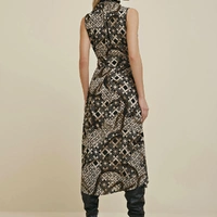 Vestido Morena Rosa Midi Gola Alta Estampado - imagem 4