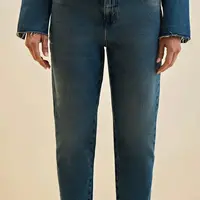 Calca Mom Alta-azul Morena Rosa Ref 13637 - imagem 3