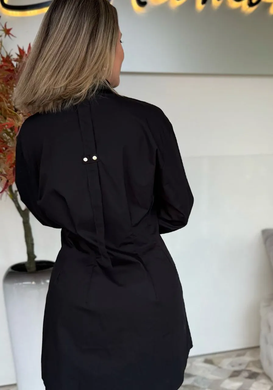 Vestido Solto Gola Clássica manga longa Morena Rosa Ref 13435