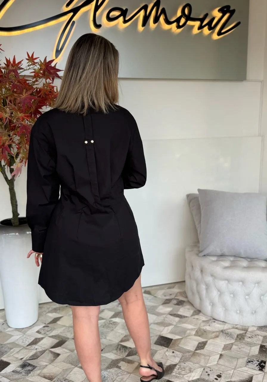 Vestido Solto Gola Clássica manga longa Morena Rosa Ref 13435