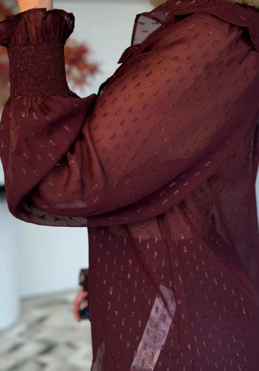 Blusa solta decote V  manga longa Morena Rosa Ref 13228