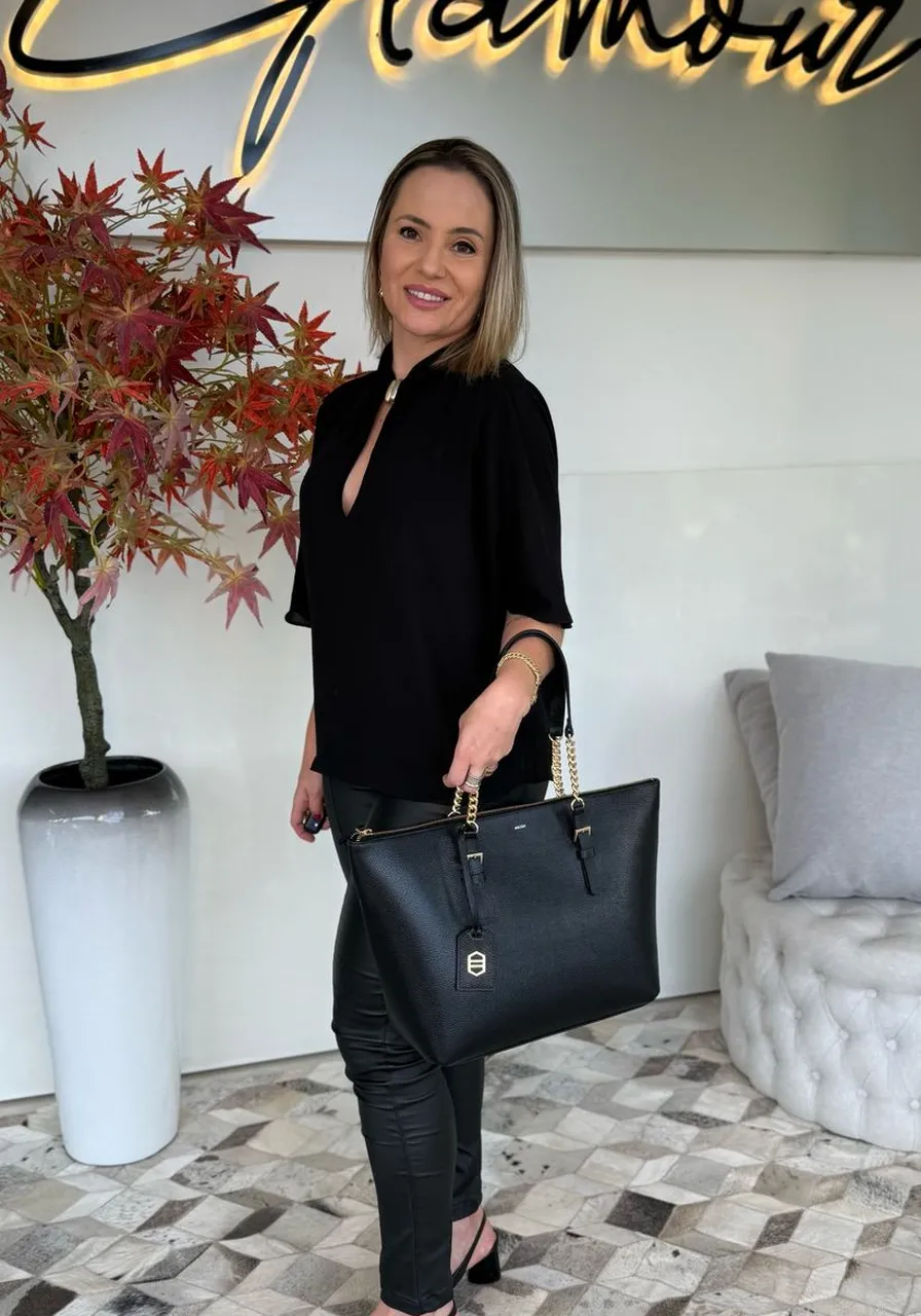 Blusa Solta Gola Alta Manga Curta Padrão Morena Rosa Ref 13232