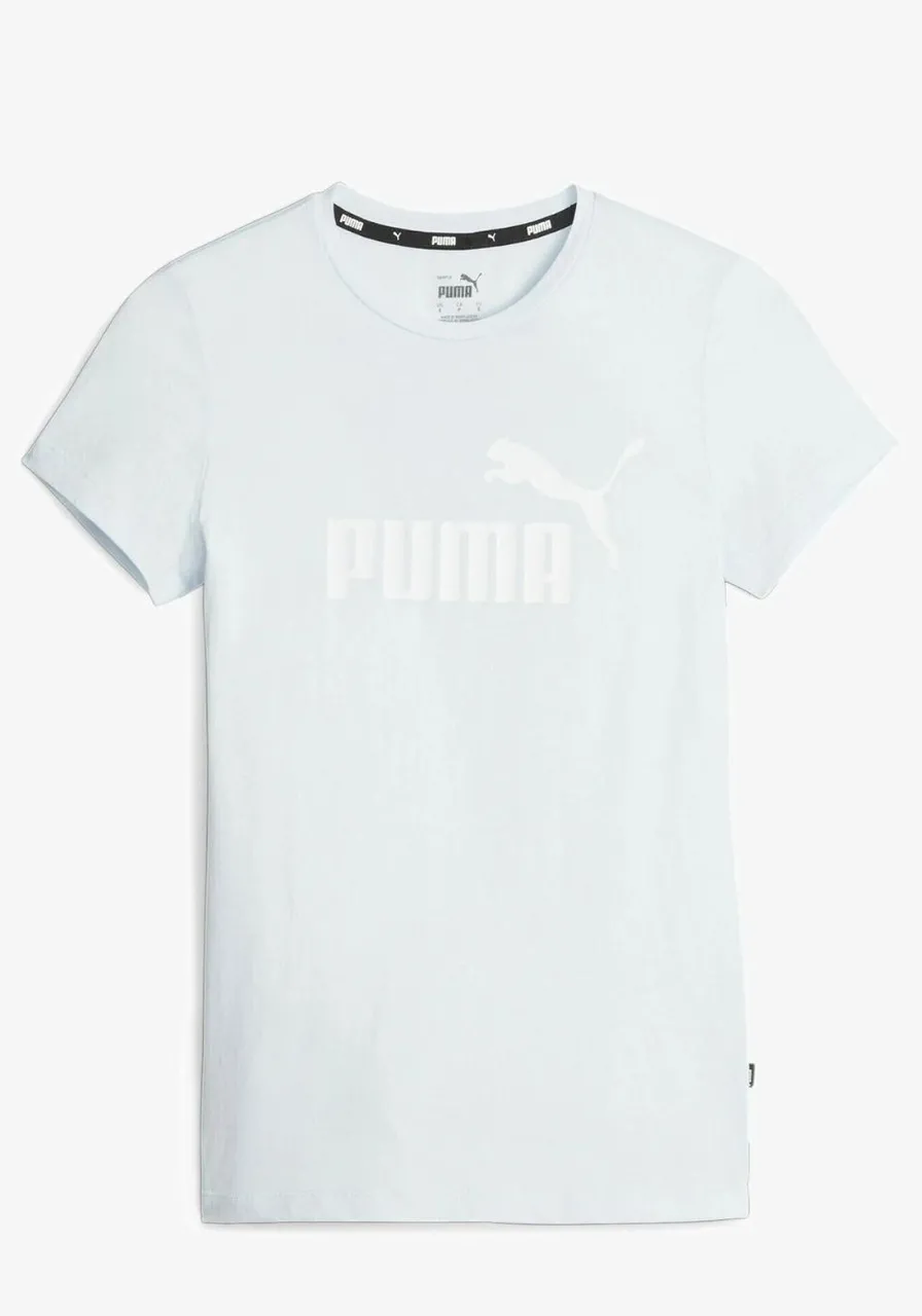 Camiseta Ess Logo Tee Puma Azul Claro