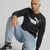 Blusão Moletom ESS Big Logo Crew Preto - imagem 1