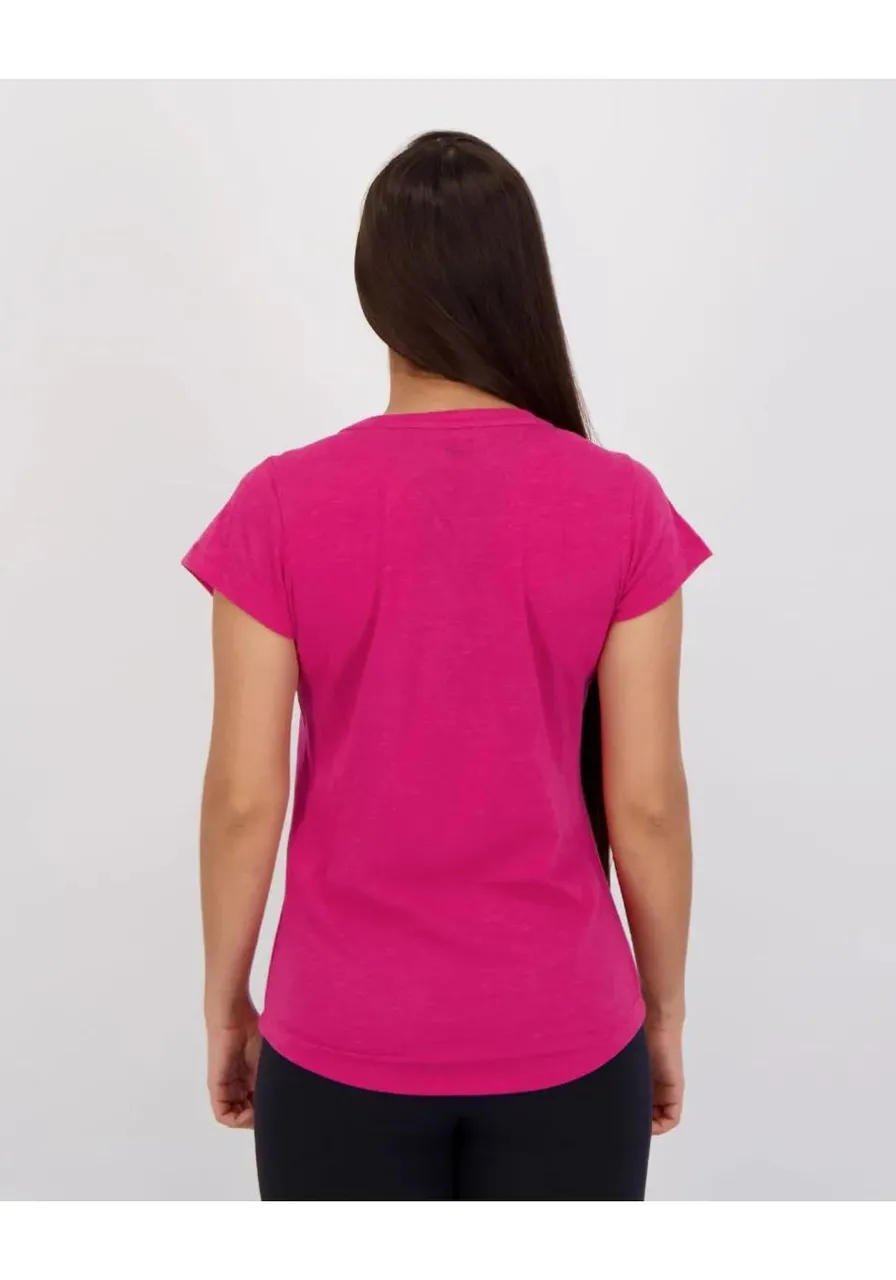 Camiseta Performance Heather Cat Tee Puma Rosa