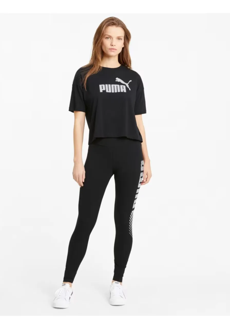 Camiseta Cropped Logo Tee Puma Preto
