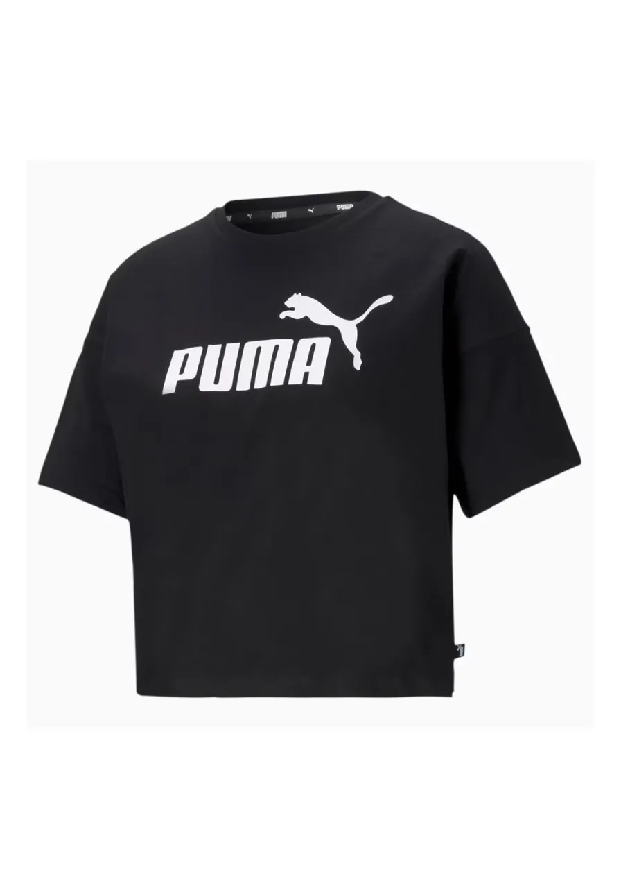 Camiseta Cropped Logo Tee Puma Preto